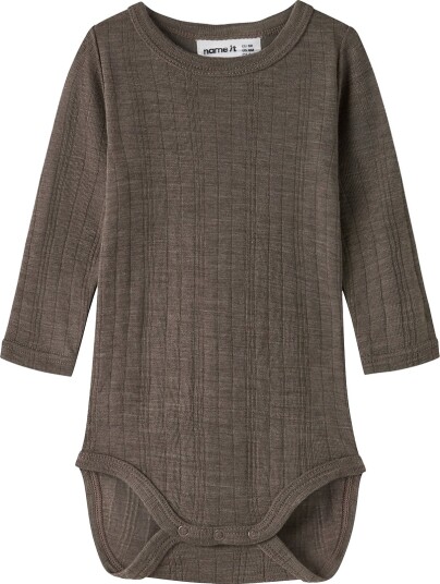 Name It NBMWang Wool Needle Ls Body Solid Noos Brown 68 Name It NBMWang Wool Needle Ls Body Solid Noos Brown 68