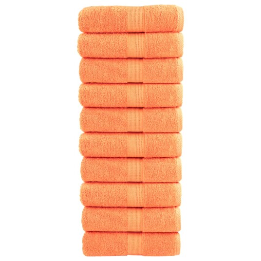 Premium gjestehåndklær SOLUND 10 stk oransje 30x50cm 600 g/m2 Premium gjestehåndklær SOLUND 10 stk oransje 30x50cm 600 g/m2