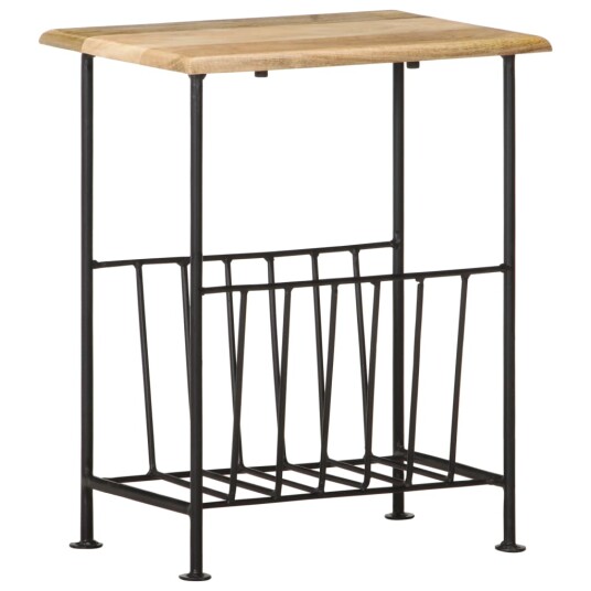 vidaXL Magasinstativ 40x30x50 cm heltre mango og stål vidaXL Magasinstativ 40x30x50 cm heltre mango og stål