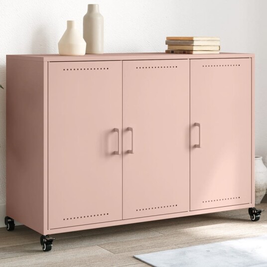 Skjenk rosa 100,5x39x72 cm kaldvalset stål 8721102635649