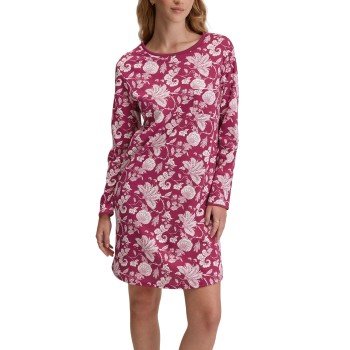 Calida Sweet Dreams Long Sleeve Nightdress Vinrød bomull Large Dame