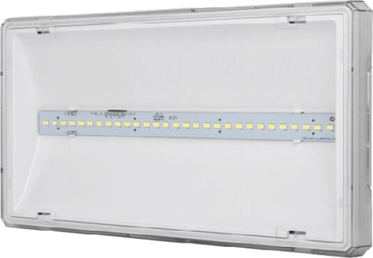 Nødlys Exit L Ip65 Eco Led 3W 340Lm 1 T Enkel Enveis Hvit Etl/3W/Ese/Pt/Wh