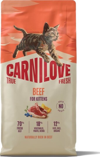 Carnilove True Fresh Kitten Tørrfôr Okse 2x6kg Carnilove True Fresh Kitten Tørrfôr Okse 2x6kg