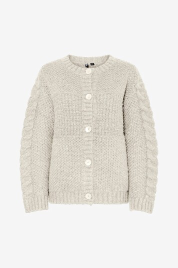 pieces   Kardigan pcJacinthe LS O neck Knit Cardigan   Grå