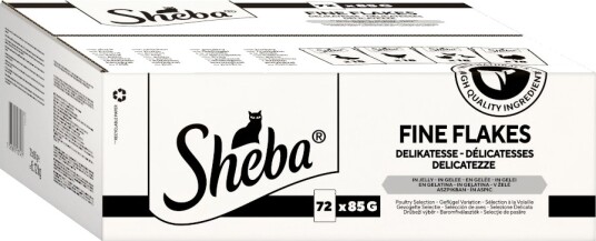 Sheba Delikatesse i Gelé Våtfôr Fjærkrevariant 72x85g
