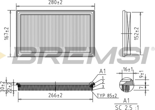 Luftfilter BREMSI FA1212 Luftfilter BREMSI FA1212