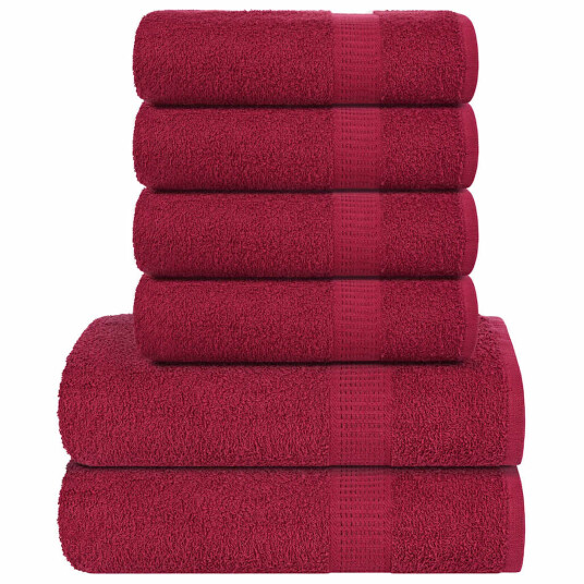 6 delers håndklesett FROGN burgunder 360 gsm 6 delers håndklesett FROGN burgunder 360 gsm