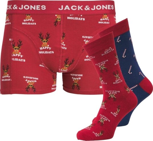 Jack & Jones Julegaveeske med Boxershorts Rød 152 Jack & Jones Julegaveeske med Boxershorts Rød 152