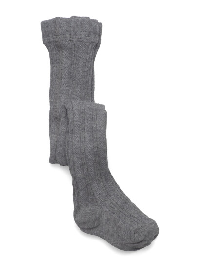 Geggamoja Cable Knitted Stockings Grey Melange Grey 74-80