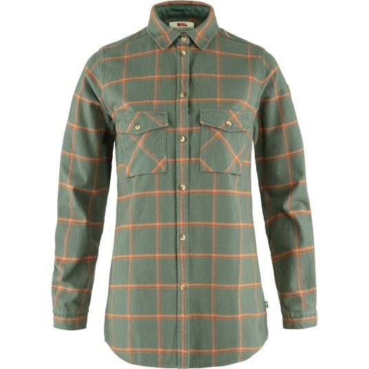 Fjellreven Övik Twill Shirt LS, Dame Patina Green-Desert Brown L