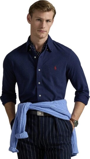 Polo Ralph Lauren Featherweight Mesh Shirt - Navy - L