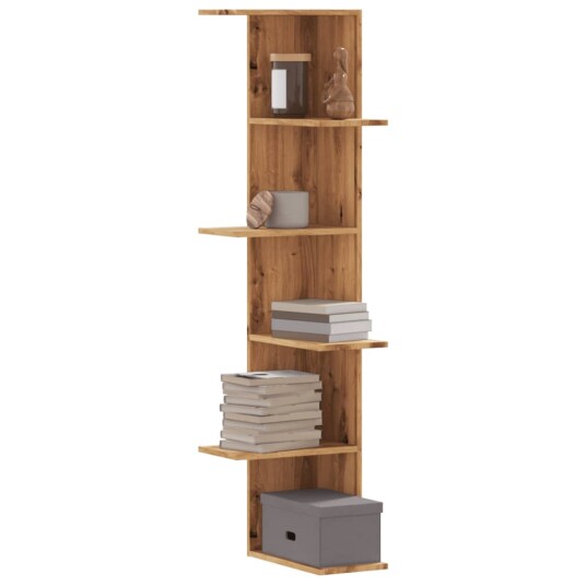 Veggmontert hylle artisan eik 36,5x36,5x140 cm konstruert tre Veggmontert hylle artisan eik 36,5x36,5x140 cm konstruert tre