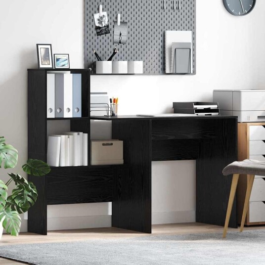 Skrivebord Svart eik 131.5 x 50 x 106.5 cm Konstruert tre Skrivebord Svart eik 131.5 x 50 x 106.5 cm Konstruert tre