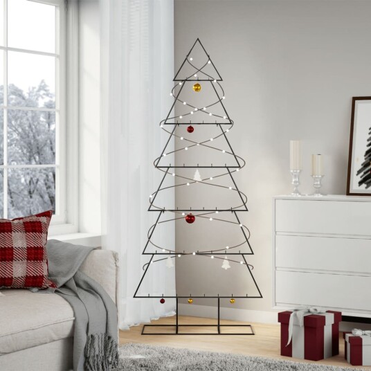  Juletre til dekorasjon metall svart 180 cm