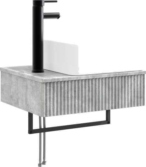 Vegghengt vask Betonggrå 53 x 35 x 39 cm Konstruert tre Vegghengt vask Betonggrå 53 x 35 x 39 cm Konstruert tre
