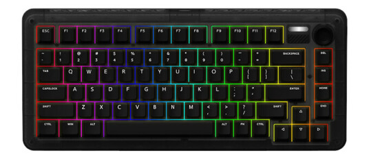 IQUNIX ZX75 Dark Side Wireless RGB Cherry Brown - Gamingtastatur - Nordisk - Svart