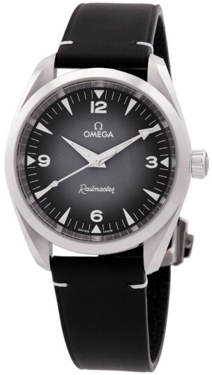 Omega Herreklokke 235.12.38.20.06.001 Seamaster Railmaster Grå/Lær