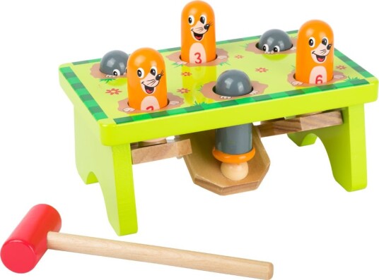 Small Foot Wooden Hammer Bank Moles