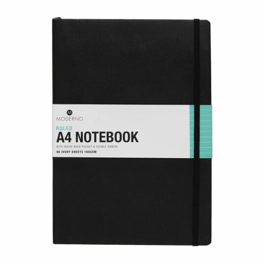 Notatbok Moderno Sort A4 Myk Linjer