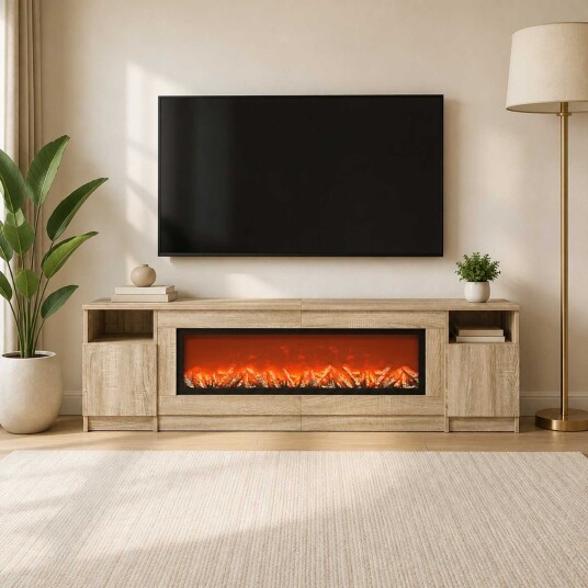 vidaXL Elektrisk peis Sonoma 165 x 28,5 x 47 cm Konstruert tre