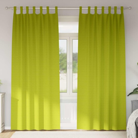 Gardiner med gardiner 2 pcs Grønt eple 245x140cm Polyester
