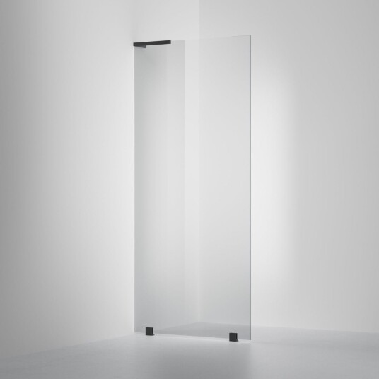 INR Iconic Nordic Rooms Dusjvegg ARC 20 Original Skjermvegg Måltilpasset Svart Matt / Venstre Grått Glass