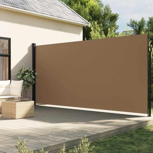 Uttrekkbar sidemarkise gråbrun 220x500 cm