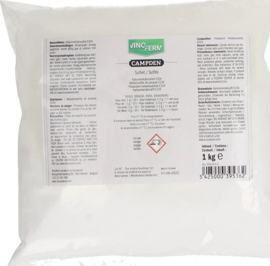 Vinoferm Campden 1kg sulfitt Vinoferm Campden 1kg sulfitt