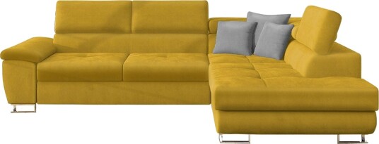 Reginia Sofa med Sjeselong 3 seter   Gul/Lys grå