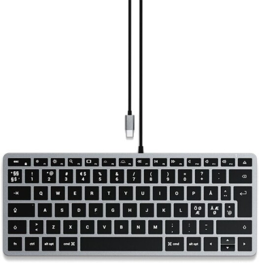 Satechi Slim W1 tastatur med bakgrunnsbelysning med kabel Satechi Slim W1 tastatur med bakgrunnsbelysning med kabel