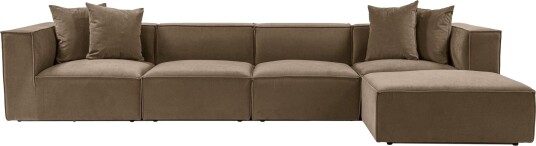 Gregor Sofa med Sjeselong 4 seter Brun Gregor Sofa med Sjeselong 4 seter Brun