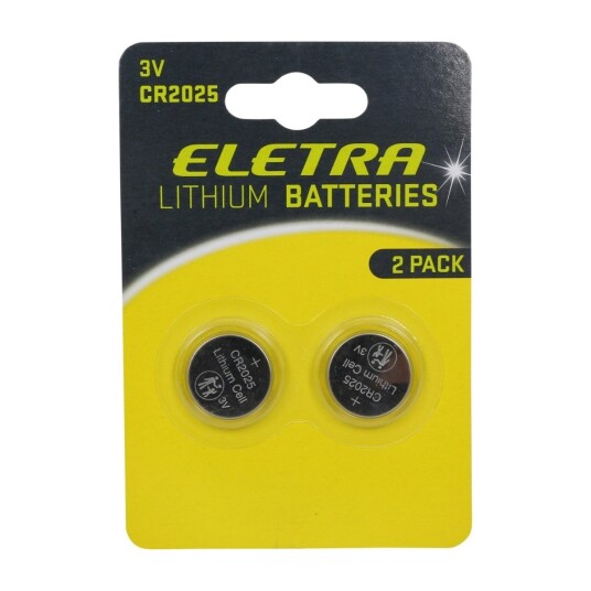 ELETRA CR2025 KNAPPCELLEBATTERI, 2 STK.