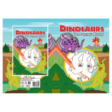 Malerbok A4 Dinosaurer Fargelegging 16 Sider