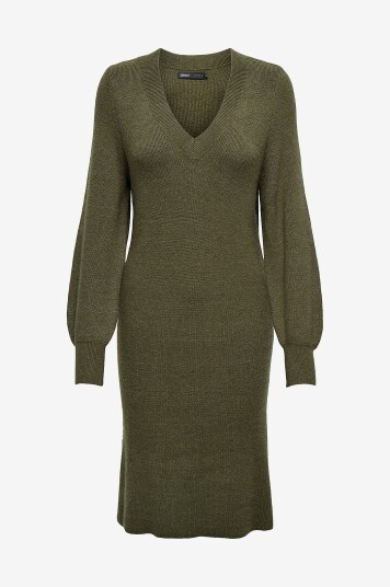 Only   Kjole onlKatia LS V neck Dress   Brun