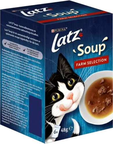 Purina Latz Soup Farm Selection 6-pakning Våtfôr til Katt 48 g Purina Latz Soup Farm Selection 6-pakning Våtfôr til Katt 48 g