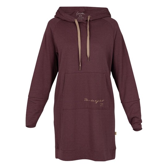SUNNIVA hoodiekjole i fargen "Vinrød" SUNNIVA hoodiekjole i fargen "Vinrød"