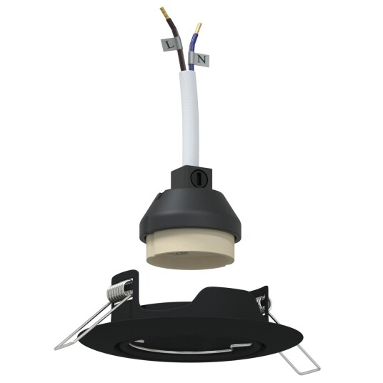  Spotlights Med Søkelys 12 Pcs Svart 9 Xcm Metall