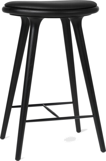 Mater Høy Barkrakk Sort Eik/ Sort Lær 69 cm Mater Høy Barkrakk Sort Eik/ Sort Lær 69 cm