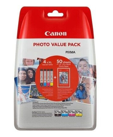 Canon CLI-571XL / 0332C005 High C/M/Y/BK/Paper Multipack Canon CLI-571XL / 0332C005 High C/M/Y/BK/Paper Multipack