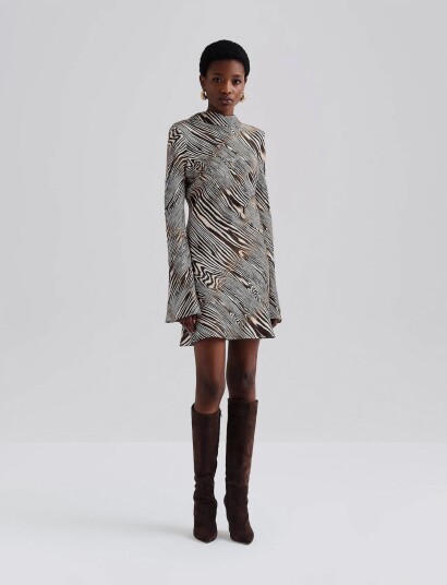 Malina Cezanne Low Back Satin Mini Dress Brown 42 Malina Cezanne Low Back Satin Mini Dress Brown 42