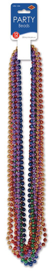 360 Degrees Ltd Party Beads Mardi Gras Flerfargede - 12-pakning