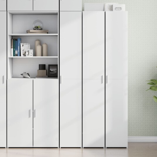 Hylle hvit 30x42,5x185 cm konstruert tre