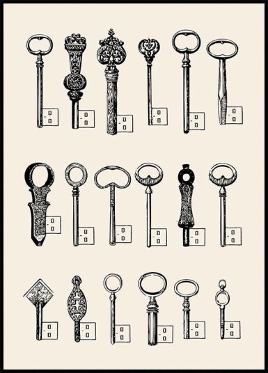 Usb Keys Plakat / 100x150cm