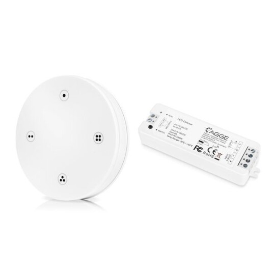 Fjernkontroll for LED stripe AGGE Dimming 4 soner RF 2,4 GHz Fjernkontroll + Driver