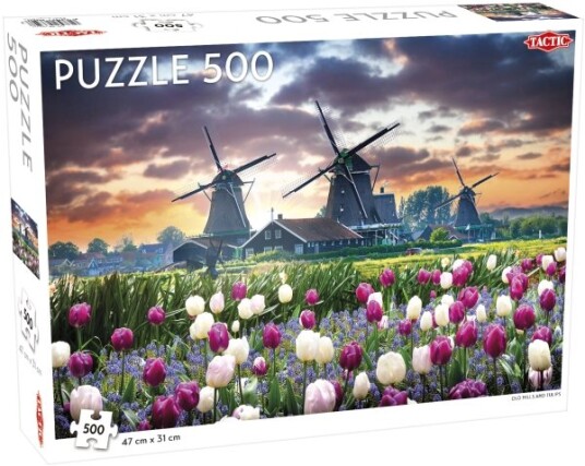 Tactic Puzzle Lovers Old Mills And Tulips 500 Pcs Puzzle Tactic Puzzle Lovers Old Mills And Tulips 500 Pcs Puzzle