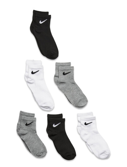Nike 6Q 6Pk Quarter Sock White 27 35