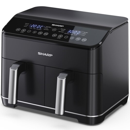 Sharp Luftfritös Airfryer Dubbel 2X4L   2X1800Watt   AF-GD82AU-B