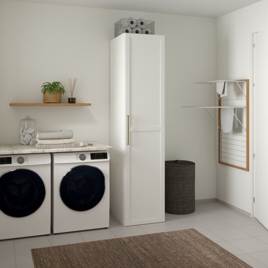 LIND NEST GARDEROBESKAP 50X220X60CM HVIT MED RAMME