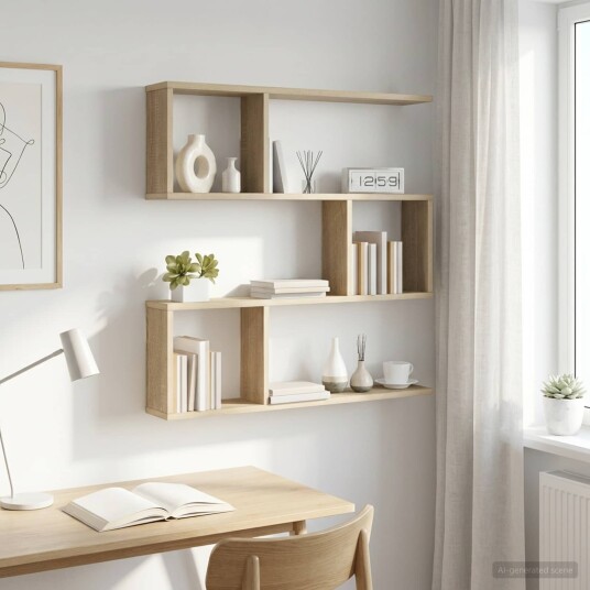 vidaXL Vegghylle Sonoma eik 80 x 12 x 79,5 cm Konstruert tre