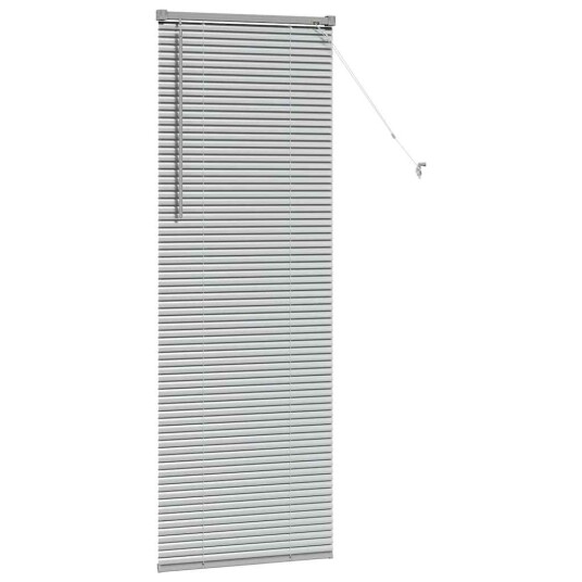  Vindu Persienne med gardiner Manual sølv Aluminium